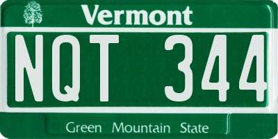 VT license plate NQT344