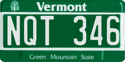VT license plate NQT346