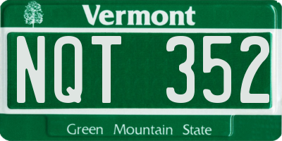 VT license plate NQT352