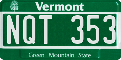 VT license plate NQT353