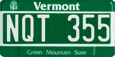 VT license plate NQT355