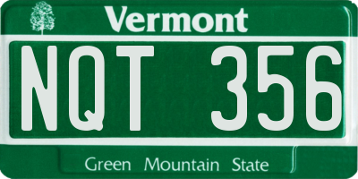 VT license plate NQT356