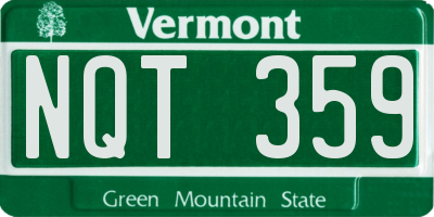 VT license plate NQT359