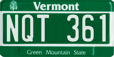 VT license plate NQT361
