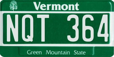 VT license plate NQT364