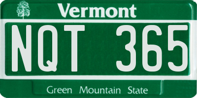 VT license plate NQT365