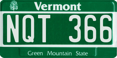 VT license plate NQT366