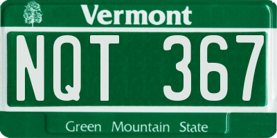 VT license plate NQT367