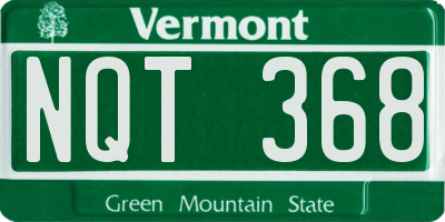 VT license plate NQT368