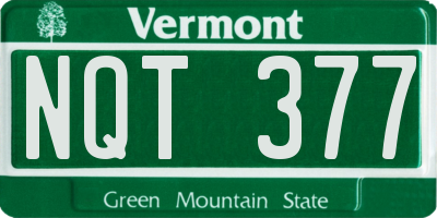 VT license plate NQT377