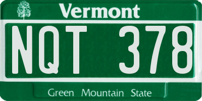 VT license plate NQT378