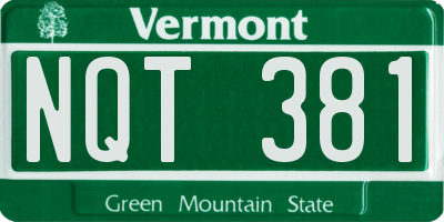 VT license plate NQT381