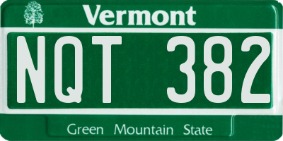 VT license plate NQT382