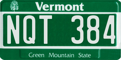 VT license plate NQT384