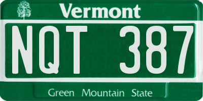VT license plate NQT387