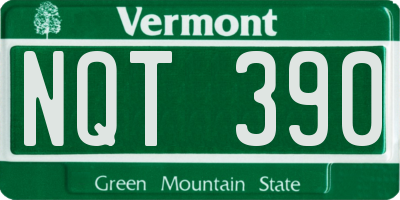 VT license plate NQT390