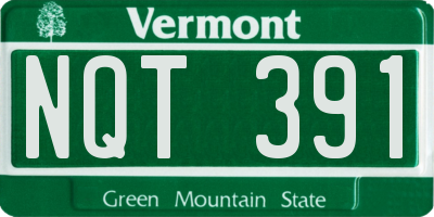 VT license plate NQT391