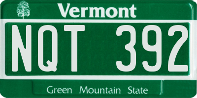 VT license plate NQT392