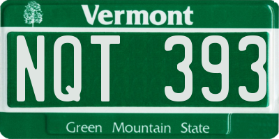 VT license plate NQT393