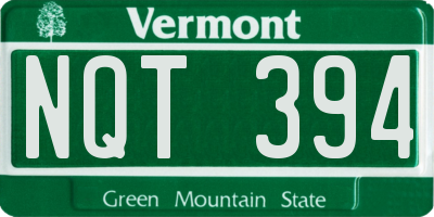 VT license plate NQT394