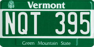 VT license plate NQT395