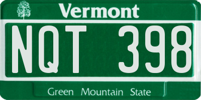 VT license plate NQT398