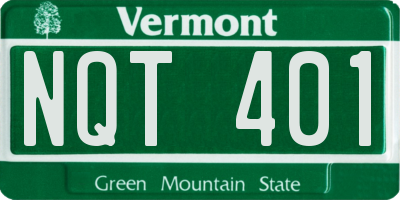 VT license plate NQT401