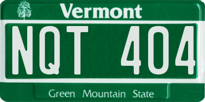 VT license plate NQT404