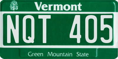 VT license plate NQT405