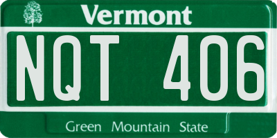 VT license plate NQT406