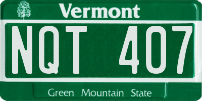 VT license plate NQT407