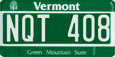 VT license plate NQT408