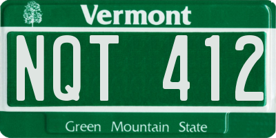 VT license plate NQT412