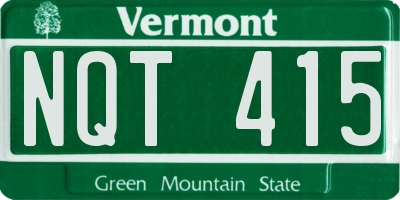 VT license plate NQT415