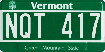 VT license plate NQT417