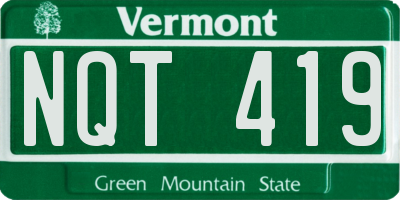 VT license plate NQT419