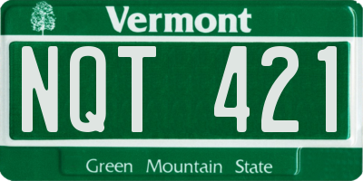 VT license plate NQT421