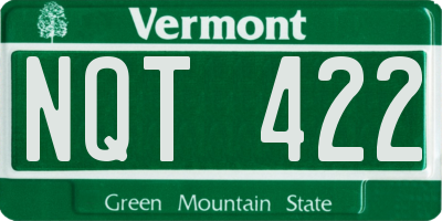 VT license plate NQT422
