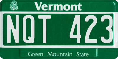VT license plate NQT423