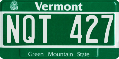 VT license plate NQT427