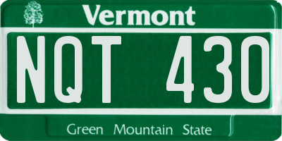 VT license plate NQT430