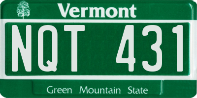 VT license plate NQT431