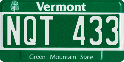 VT license plate NQT433