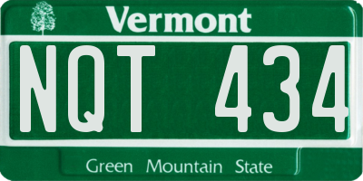 VT license plate NQT434