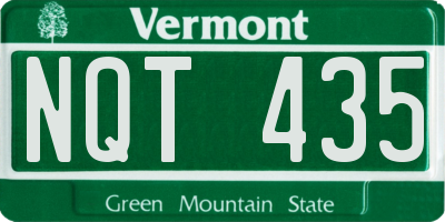VT license plate NQT435