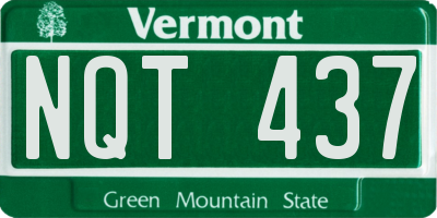 VT license plate NQT437