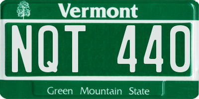 VT license plate NQT440