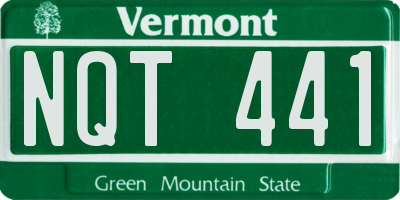 VT license plate NQT441