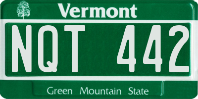 VT license plate NQT442
