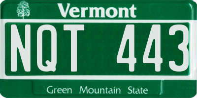 VT license plate NQT443